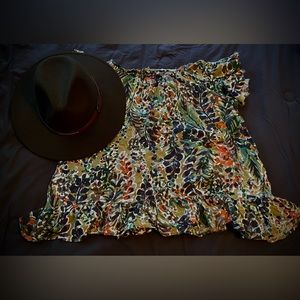 Multi colored leaf designed blouse